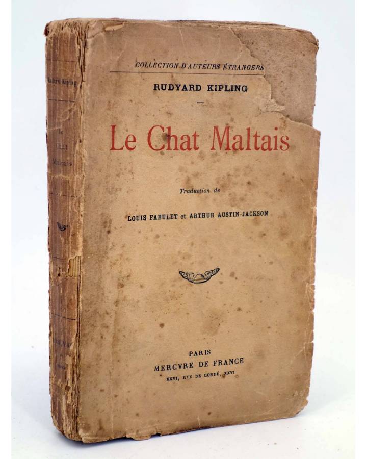Cubierta de LE CHAT MALTAIS (Rudyard Kipling) Mercure de France 1918