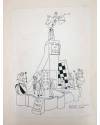Cubierta de DIBUJO ORIGINAL 34X22 CM FALLAS VALENCIA 1954 22. AVENIDA DEL PUERTO EDUARDO BOSCÁ (No Acreditado) Valencia 
