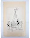 Contracubierta de DIBUJO ORIGINAL 34X22 CM FALLAS VALENCIA 1954 22. AVENIDA DEL PUERTO EDUARDO BOSCÁ (No Acreditado) Val