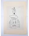 Contracubierta de DIBUJO ORIGINAL 34X22 CM FALLAS VALENCIA 1954 142. FELIPE VALLS – CAMPAMENTO (No Acreditado) Valencia 