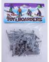 Cubierta de THE ORIGINAL AJ’S TOY BOARDERS. SNOW SERIES 1. BOLSA 24 SNOWBOARDERS. GRIS 2011. SNOWBOARD (No Acreditado) A
