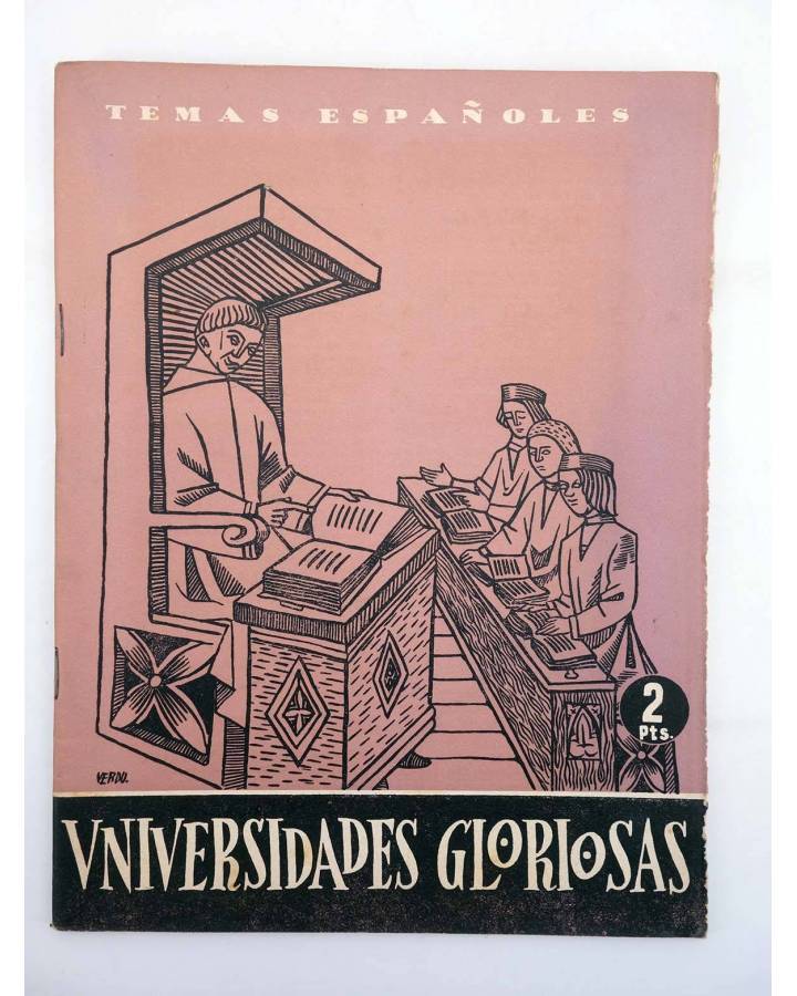 Cubierta de TEMAS ESPAÑOLES 101. UNIVERSIDADES GLORIOSAS (Jorge De Vigo) Publicaciones Españolas 1954
