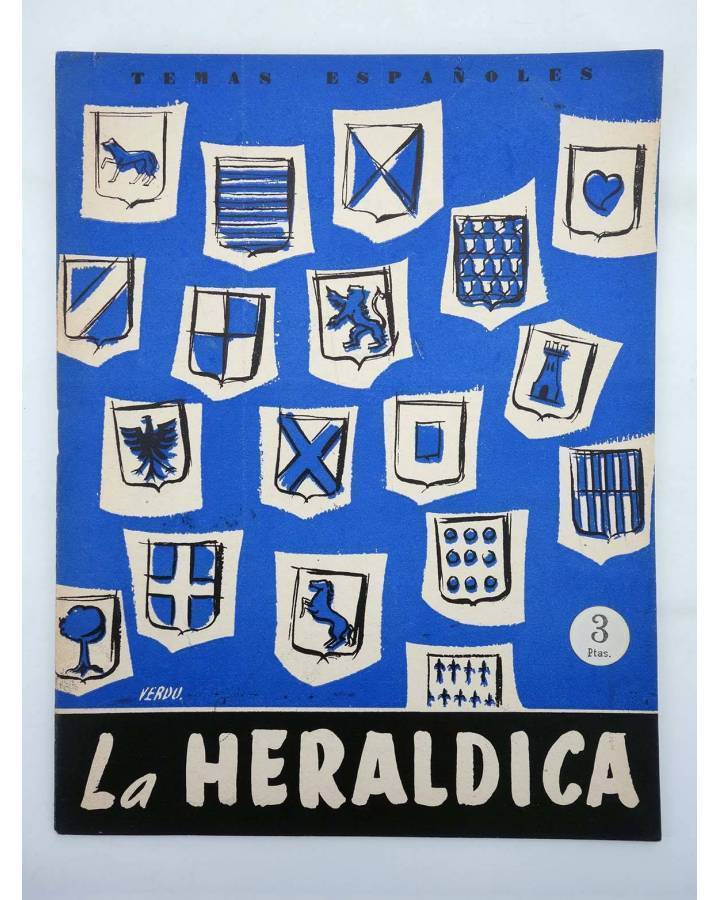 Cubierta de TEMAS ESPAÑOLES 257. LA HERÁLDICA (Lapuente Benavente) Publicaciones Españolas 1956