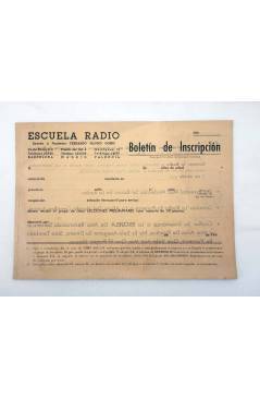 Cubierta de BOLETÍN DE INSCRIPCIÓN ESCUELA RADIO MAYMÓ. 16 PÁGINAS. AÑOS 40 (No Acreditado) Maymó 1940