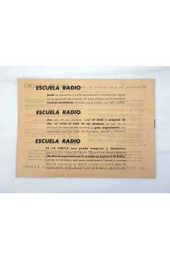 Contracubierta de BOLETÍN DE INSCRIPCIÓN ESCUELA RADIO MAYMÓ. 16 PÁGINAS. AÑOS 40 (No Acreditado) Maymó 1940