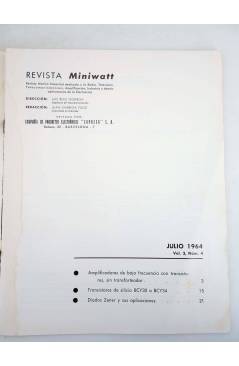 Muestra 1 de REVISTA MINIWATT VOL 3 N.º 4. RADIO AUDIO TELEVISIÓN INDUSTRIA 1964 (No Acreditado) Copresa 1964