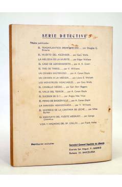 Contracubierta de SERIE DETECTIVE. VIDA Y HAZAÑAS DEL SR. COLLIN (Frank Heller) Maucci 1940
