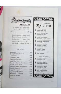 Contracubierta de REVISTA ELECTROTENIA POPULAR AÑO V N.º 34 (Vvaa) Maymó 1962