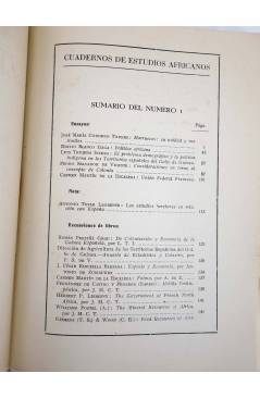Contracubierta de CUADERNOS DE ESTUDIOS AFRICANOS 1 (Vvaa) Instituto de Estudios Políticos 1946