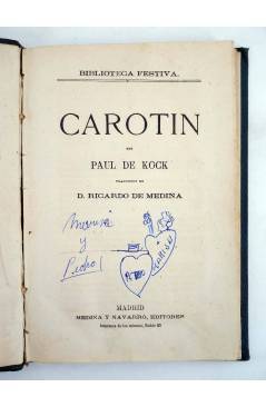 Muestra 3 de BIBLIOTECA FESTIVA. CAROTIN (Paul De Kock) Medina Navarro 1920