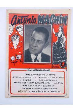 Cubierta de CANCIONERO ANTONIO MACHÍN. SELECCIÓN DE SUS GRANDES ÉXITOS (Antonio Machín) Bistagne 1950