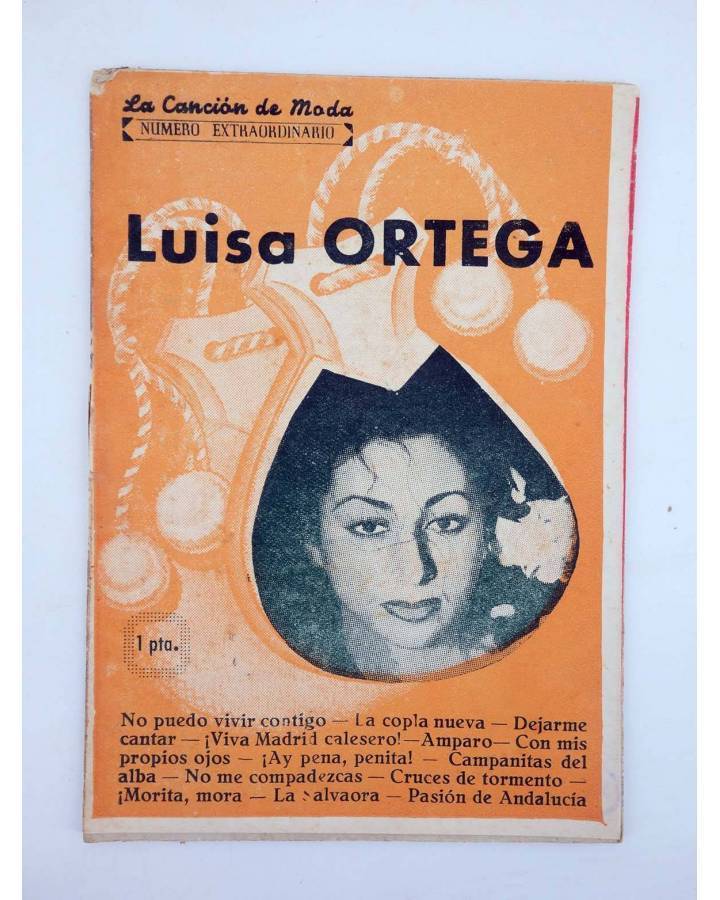 Cubierta de CANCIONERO LA CANCIÓN DE MODA N.º EXTRAORDINARIO. LUISA ORTEGA (Luisa Ortega) Patrióticas 1950