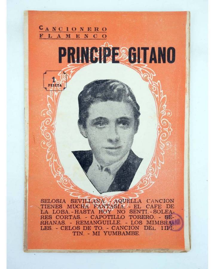 Cubierta de CANCIONERO FLAMENCO. PRINCIPE GITANO (El Príncipe Gitano) Patrióticas 1950