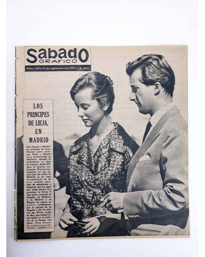 Cubierta de SÁBADO GRÁFICO 154. LOS PRINCIPES DE LIEJA EN MADRID. 12/9/1959 (Vvaa) Sábado Gráfico 1959