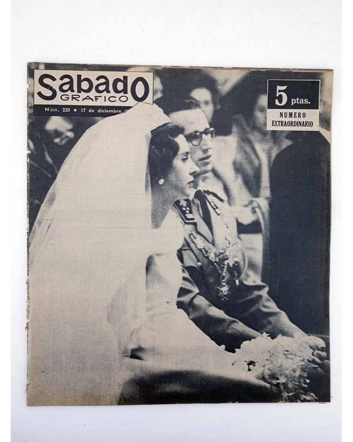 Cubierta de SÁBADO GRÁFICO 220. 17-12-1960. N.º EXTRAORINARIO BODA REAL EN BRUSELAS (Vvaa) Sábado Gráfico 1960
