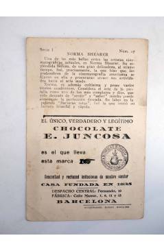 Contracubierta de FOTOCROMOS ACTRICES Y ACTORES SERIE I LOTE DE 16 DIFERENTES (No Acreditado) Chocolates E. Juncosa 1930