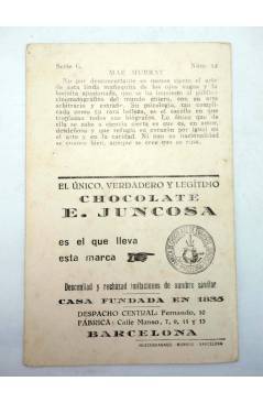 Contracubierta de FOTOCROMO ACTRICES Y ACTORES SERIE G N.º 12. MAE MURRAY (No Acreditado) Chocolates E. Juncosa 1930