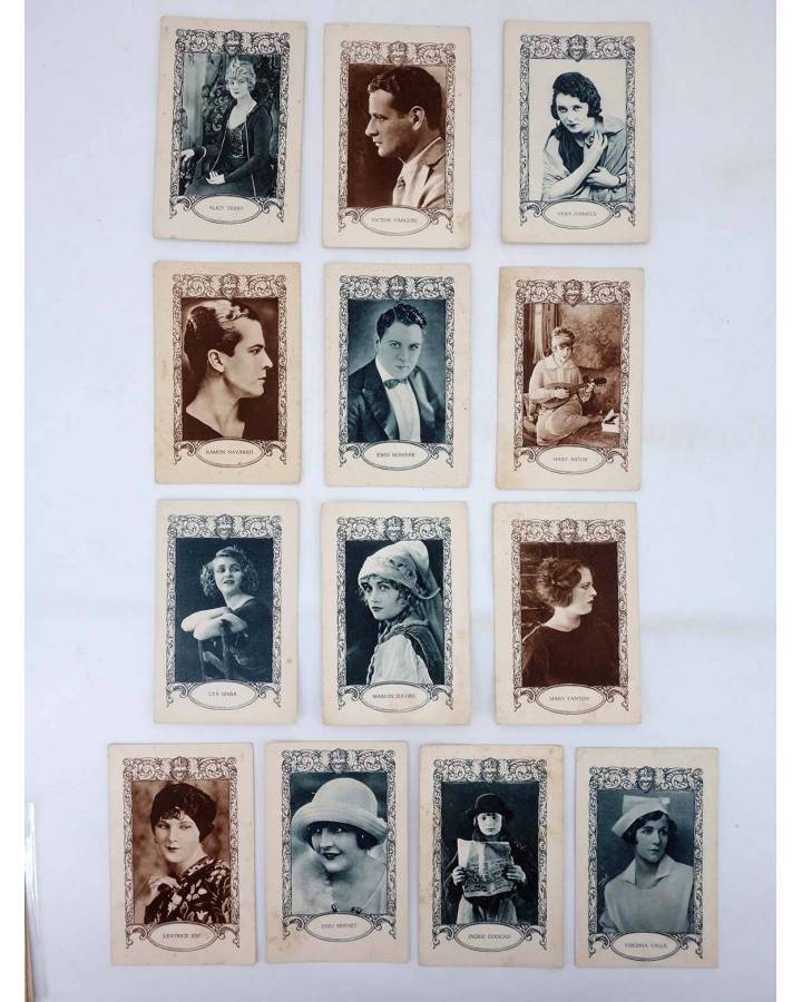 Cubierta de FOTOCROMOS ACTRICES Y ACTORES SERIE H. LOTE DE 13 DIFERENTES (No Acreditado) Chocolates E. Juncosa 1930