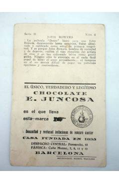 Contracubierta de FOTOCROMO ACTRICES Y ACTORES SERIE H N.º 6. JOHN BOWERS (No Acreditado) Chocolates E. Juncosa 1930