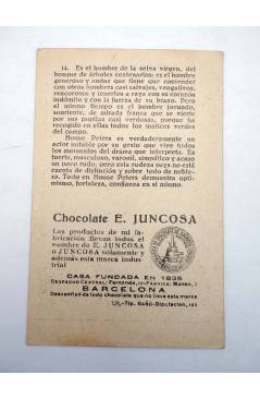 Contracubierta de FOTOCROMOS ARTISTAS DE CINE SERIE C N.º 14. HOUSE PETERS (No Acreditado) Chocolates E. Juncosa 1930