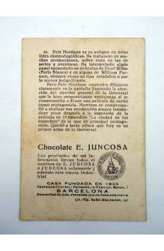 Contracubierta de FOTOCROMOS ARTISTAS DE CINE SERIE C N.º 16. PETE MORRISON (No Acreditado) Chocolates E. Juncosa 1930