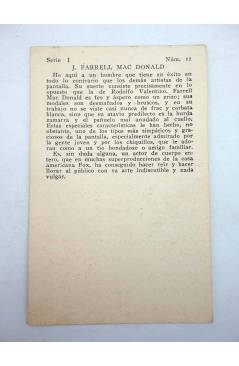 Contracubierta de FOTOCROMO ARTISTAS DE CINE SERIE I N.º 11. J. FARRELL MAC DONALD (No Acreditado) No acreditada 1930