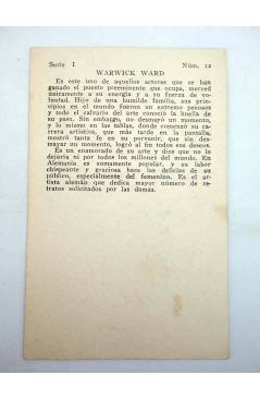 Contracubierta de FOTOCROMO ARTISTAS DE CINE SERIE I N.º 12. WARWICK WARD (No Acreditado) No acreditada 1930