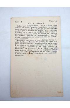 Contracubierta de FOTOCROMO ARTISTAS DE CINE SERIE I N.º 15. WILLY FRITSCH (No Acreditado) No acreditada 1930