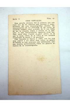 Contracubierta de FOTOCROMO ARTISTAS DE CINE SERIE I N.º 17. OSSI OSWALDA (No Acreditado) No acreditada 1930