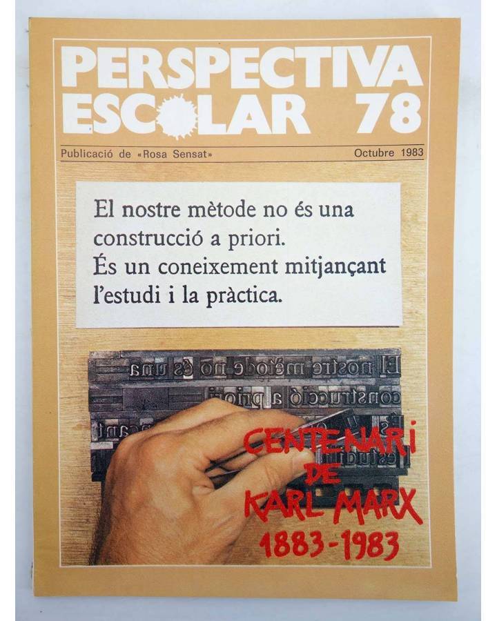 Cubierta de REVISTA PERSPECTIVA ESCOLAR 78. CENTENARI DE KARL MARX 1883 1983 (Vvaa) Rosa Sensat 1983