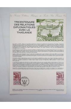 Cubierta de COLLECTION HISTORIQUE DE TIMBRE 31444. TRICENTENAIRE FRANCE THAÏLANDE (No Acreditado) Poste Français 1986