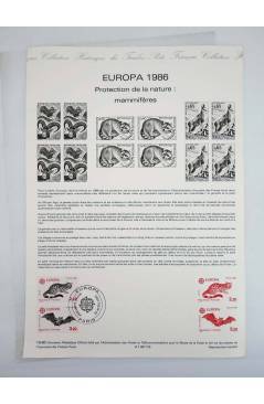 Cubierta de COLLECTION HISTORIQUE DE TIMBRE 18-86. EUROPE 1986. PROTECTION DE LA NATURE: MAMMIFÈRES 1986 (No Acreditado)