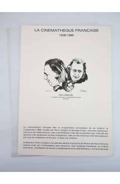 Cubierta de COLLECTION HISTORIQUE DE TIMBRE 34-86. CINQUANTENAIRE DE LA CINEMATHEQUE FRANÇAISE 1986 (No Acreditado) 1986