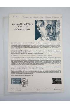 Cubierta de COLLECTION HISTORIQUE DE TIMBRE 31990. BERNARD HALPERN 1904-1978 INMUNOLOGISTE (No Acreditado) Poste Françai