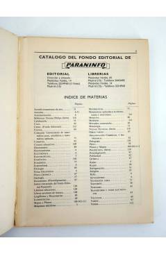 Contracubierta de CATÁLOGO GENERAL PARANINFO FONDO EDITORIAL (No Acreditado) Paraninfo 1968