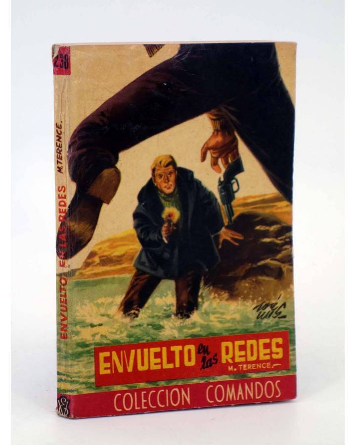 Cubierta de COLECCIÓN COMANDOS 238. ENVUELTO EN LAS REDES (M. Terence) Valenciana 1950