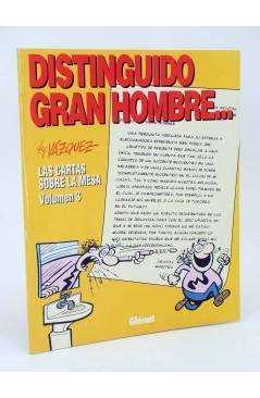 Cubierta de GENIOS DEL HUMOR 5. DISTINGUIDO GRAN HOMBRE. CARTAS SOBRE LA MESA 3 (By Manuel Vázquez) Glenat 1997