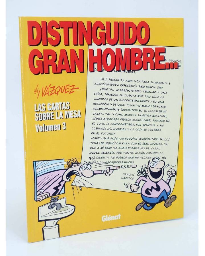 Cubierta de GENIOS DEL HUMOR 5. DISTINGUIDO GRAN HOMBRE. CARTAS SOBRE LA MESA 3 (By Manuel Vázquez) Glenat 1997