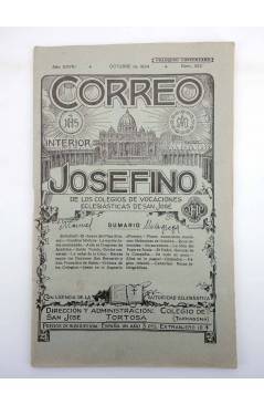 Cubierta de REVISTA CORREO INTERIOR JOSEFINO 332. COLEGIOS DE SAN JOSÉ. OCTUBRE (Mosen Sol) Colegio de San José 1924