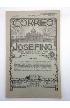 Cubierta de REVISTA CORREO INTERIOR JOSEFINO 334. COLEGIOS DE SAN JOSÉ. DICIEMBRE (Mosen Sol) Colegio de San José 1924