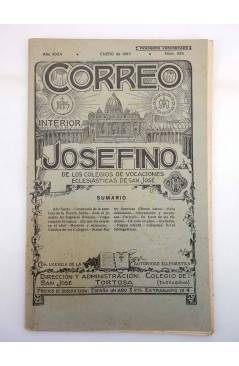 Cubierta de REVISTA CORREO INTERIOR JOSEFINO 335. COLEGIOS DE SAN JOSÉ. ENERO (Mosen Sol) Colegio de San José 1925