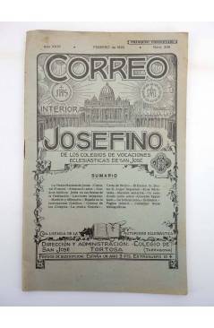 Cubierta de REVISTA CORREO INTERIOR JOSEFINO 336. COLEGIOS DE SAN JOSÉ. FEBRERO (Mosen Sol) Colegio de San José 1925