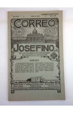 Cubierta de REVISTA CORREO INTERIOR JOSEFINO 338. COLEGIOS DE SAN JOSÉ. ABRIL (Mosen Sol) Colegio de San José 1925