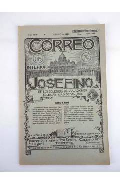 Cubierta de REVISTA CORREO INTERIOR JOSEFINO 342. COLEGIOS DE SAN JOSÉ. AGOSTO (Mosen Sol) Colegio de San José 1925