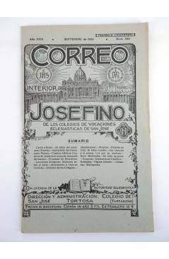 Cubierta de REVISTA CORREO INTERIOR JOSEFINO 343. COLEGIOS DE SAN JOSÉ. SEPTIEMBRE (Mosen Sol) Colegio de San José 1925