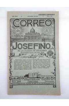 Cubierta de REVISTA CORREO INTERIOR JOSEFINO 344. COLEGIOS DE SAN JOSÉ. OCTUBRE (Mosen Sol) Colegio de San José 1925