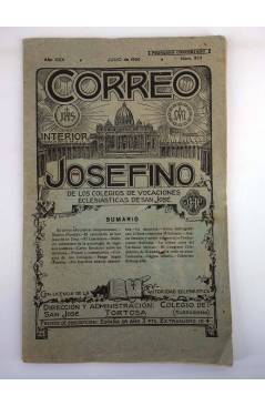Cubierta de REVISTA CORREO INTERIOR JOSEFINO 353. COLEGIOS DE SAN JOSÉ. JULIO (Mosen Sol) Colegio de San José 1926
