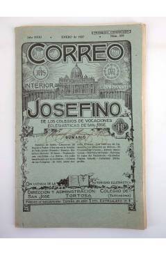 Cubierta de REVISTA CORREO INTERIOR JOSEFINO 359. COLEGIOS DE SAN JOSÉ. ENERO (Mosen Sol) Colegio de San José 1927