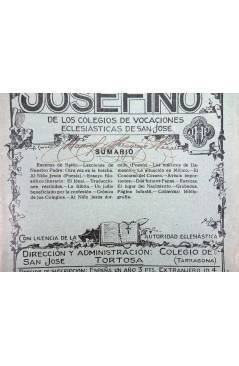 Contracubierta de REVISTA CORREO INTERIOR JOSEFINO 359. COLEGIOS DE SAN JOSÉ. ENERO (Mosen Sol) Colegio de San José 1927