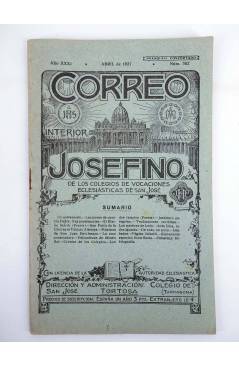 Cubierta de REVISTA CORREO INTERIOR JOSEFINO 362. COLEGIOS DE SAN JOSÉ. ABRIL (Mosen Sol) Colegio de San José 1927